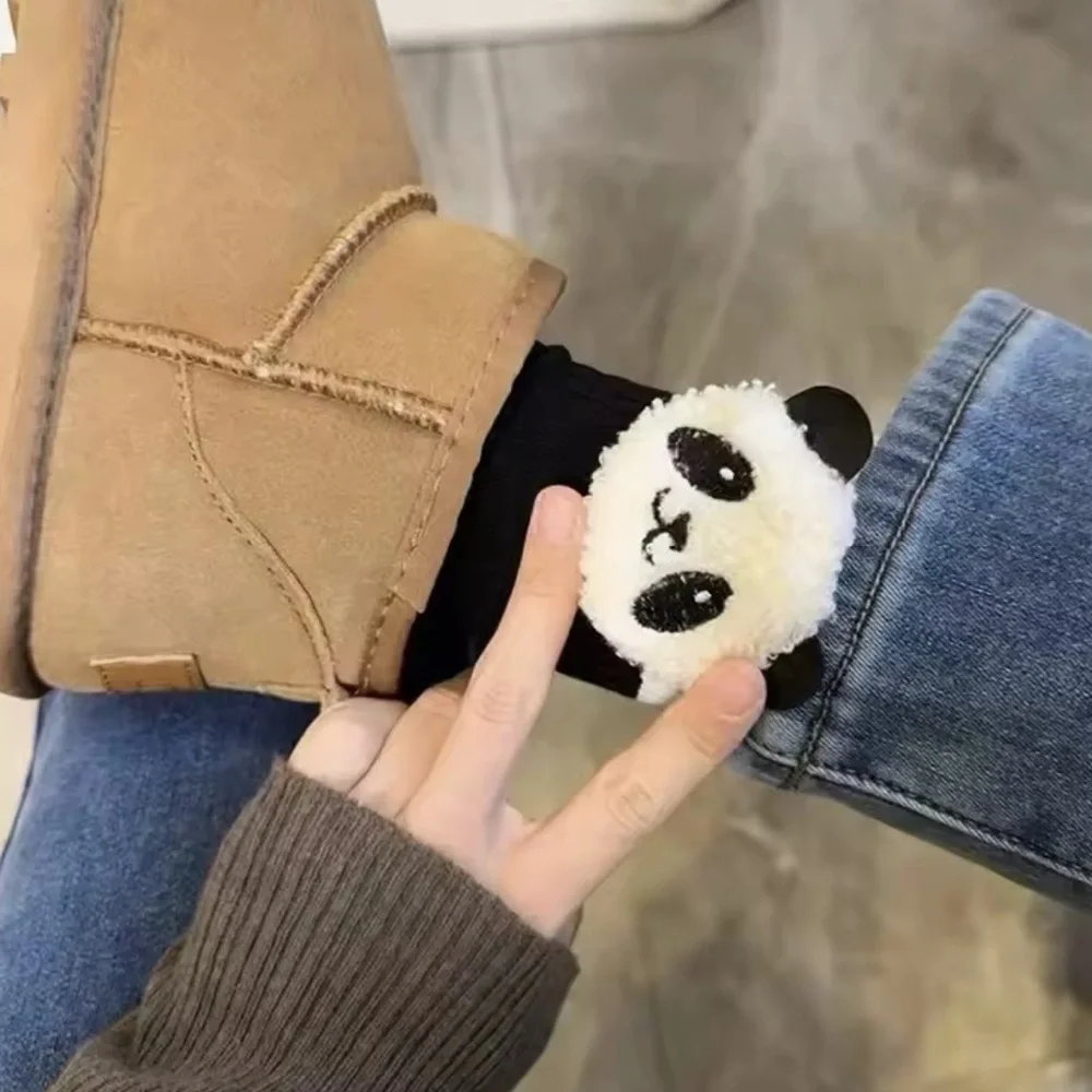 Cute 3D Panda Socks for kids Kawaii Funny Black & White Middle Tube Socks 2 Pair